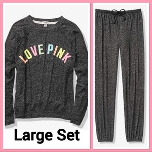 PINK Victoria's Secret Black Track Pants & Joggers Set
